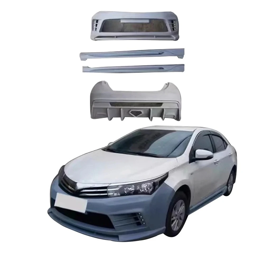 

Автомобильный бампер для Toyota Corolla 2014-2015, передний бампер, боковая юбка, задний бампер, материал ABS, модификация, прямой комплект кузова автомобиля с фабрики