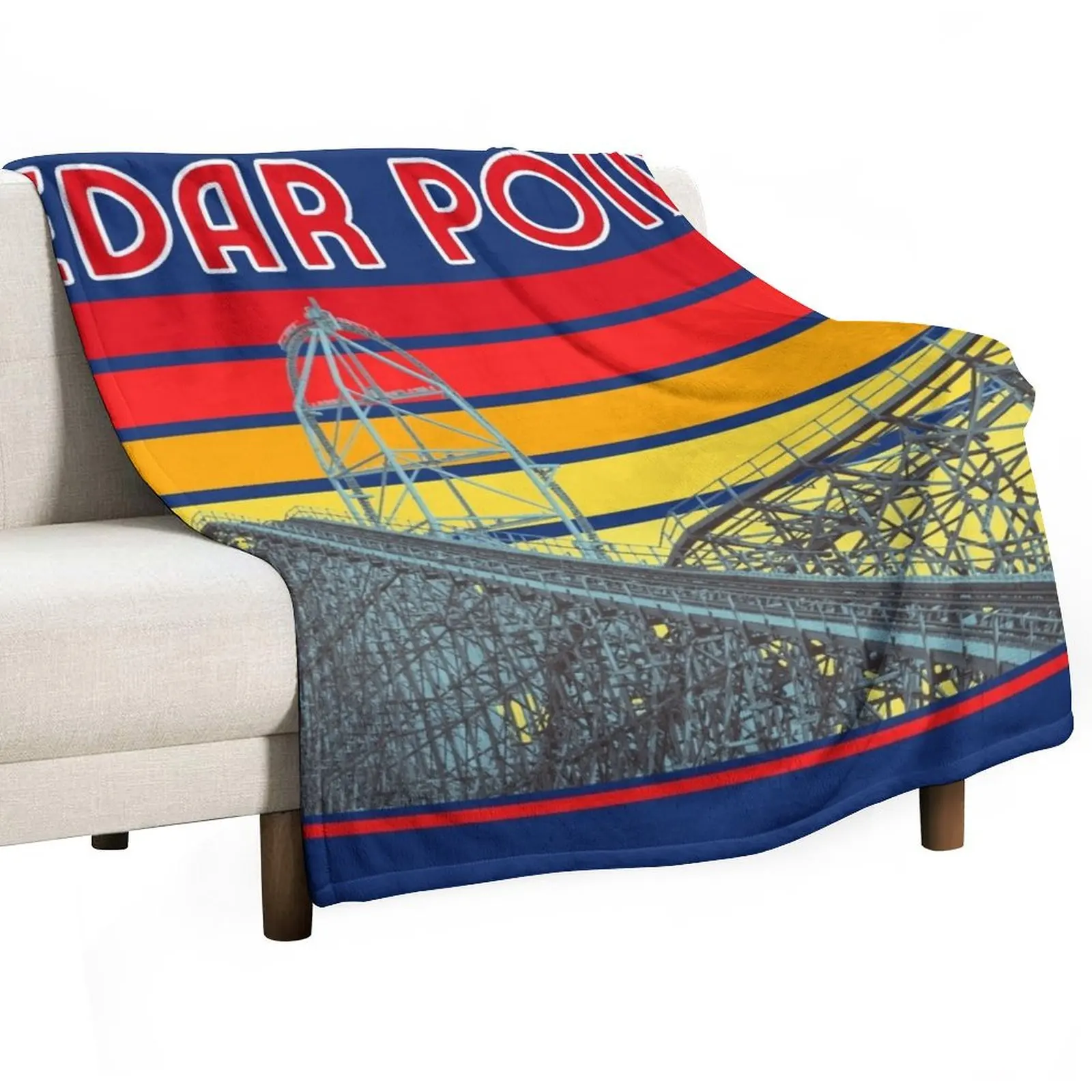 Vintage Cedar Point Throw Blanket warm for winter Kid'S warm winter Multi-Purpose Thin Thermals For Travel Blankets