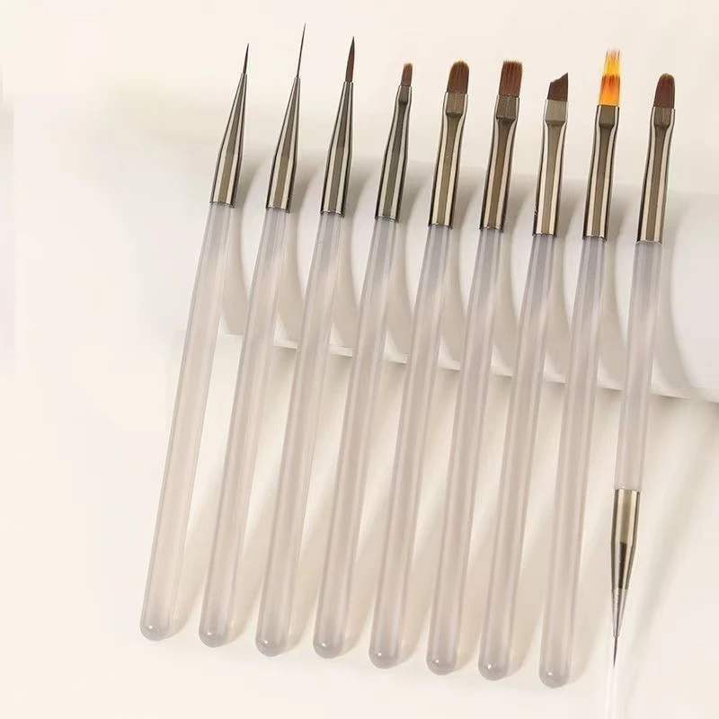 9-teiliges UV-Gel Nagelpinsel-Set, DIY Malstift, Maniküre Acryl-Zeichenpinsel für Nagelkunst-Design, Nagelspitzen-Präsentationswerkzeug