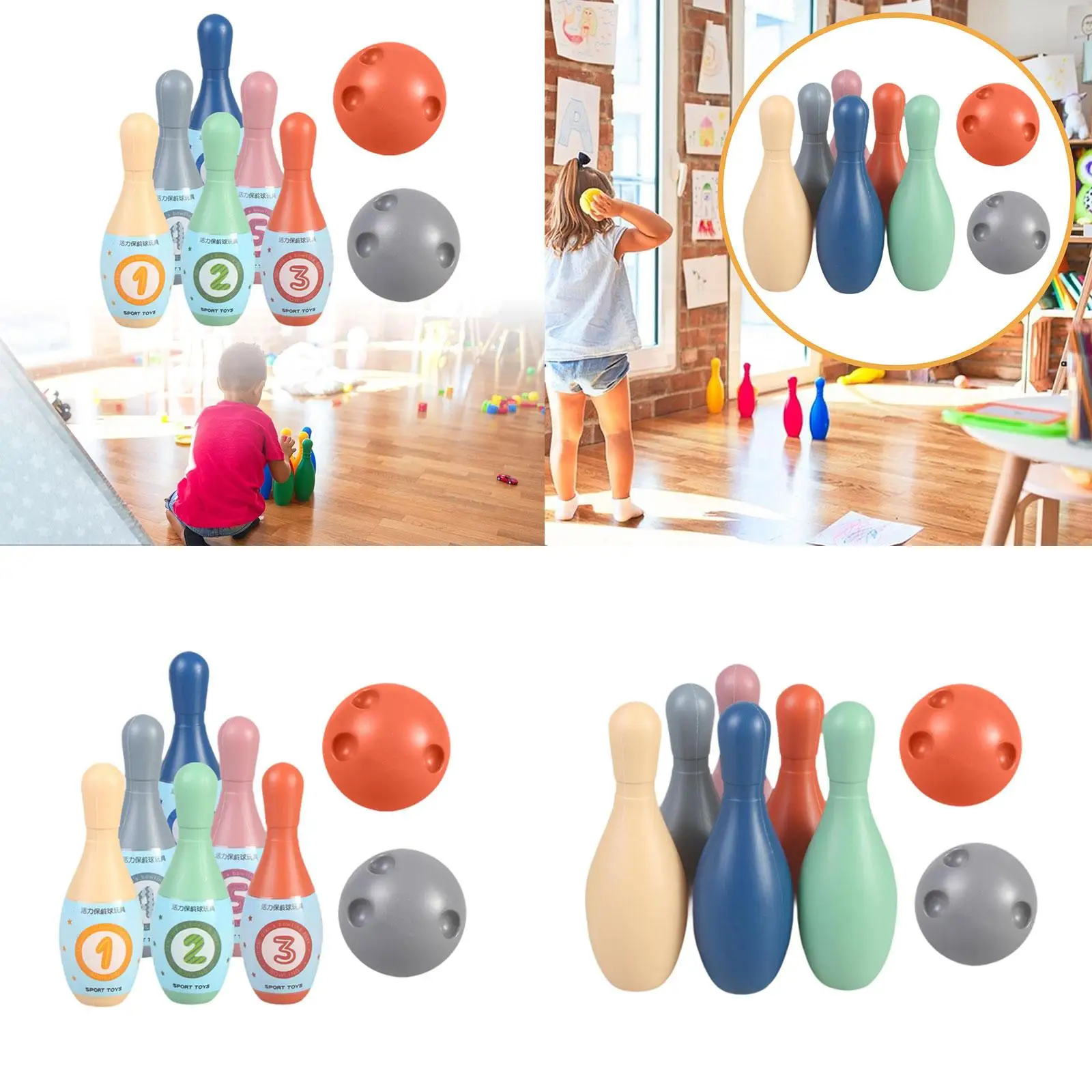 Lawn Bowling Set Children’s Plastic Bowling Pins Ball Mini Bowling Game Toy for Outdoor Activity