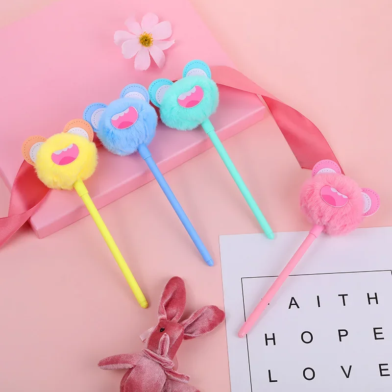 

16 шт. милая, креативная, милая девушка, большой рот, странный меховой шарик, мультяшная нейтральная ручка, студенческая вода