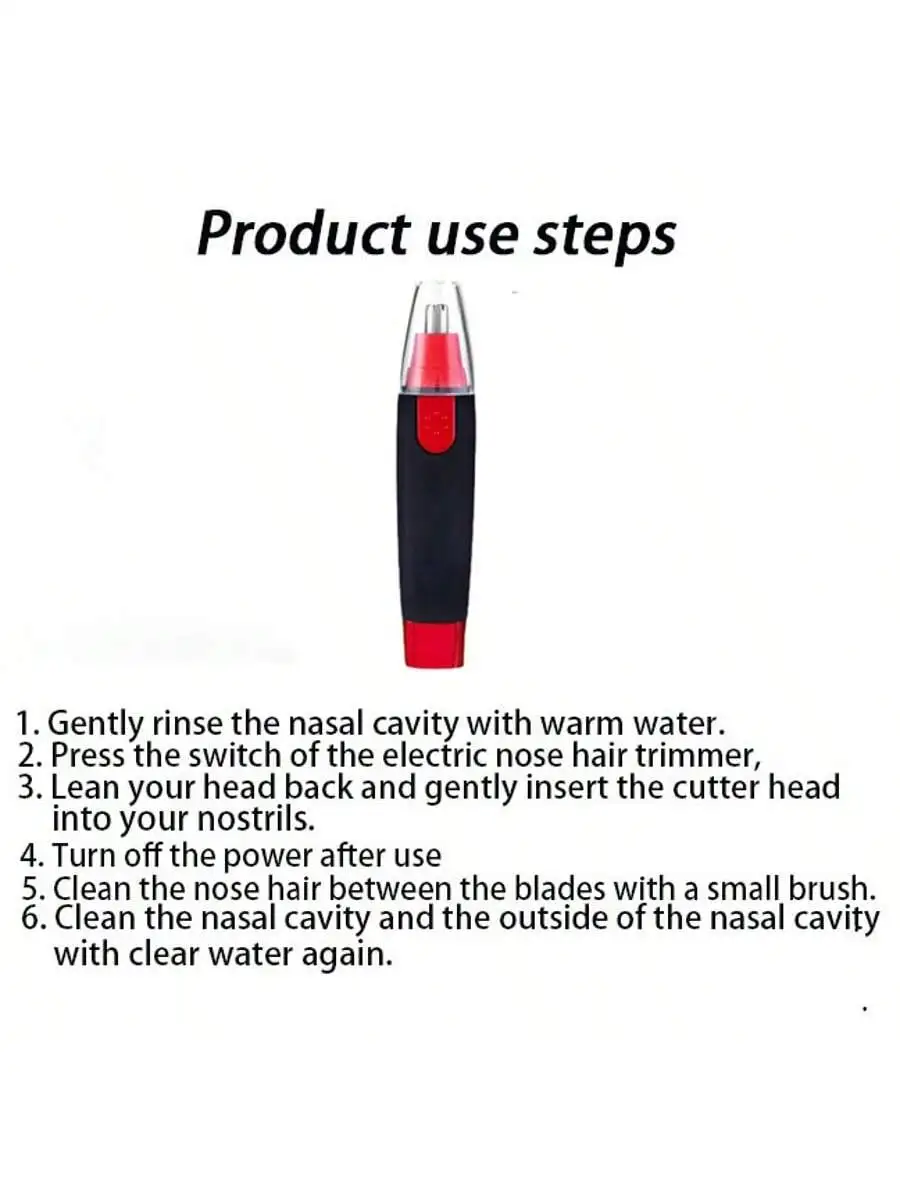 ماكينة تشذيب شعر الأنف والأذن 2026، للرجال من الفولاذ المقاوم للصدأ، مزيل شعر محمول قابل للغسل يدويًا يعمل بالبطارية (بدون بطارية) #6