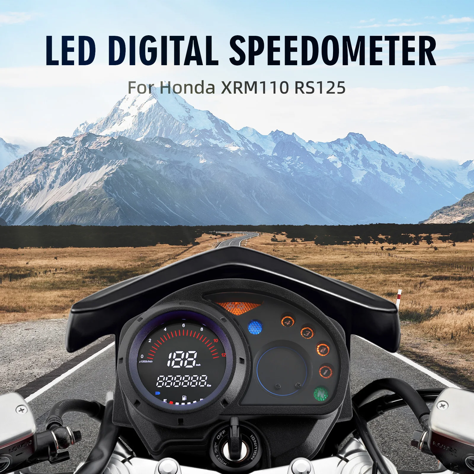 

2024 Motorcycle LCD Screen Speedometer for Honda XRM110 RS125 Digital Instrument Modification for Export To The Philippines