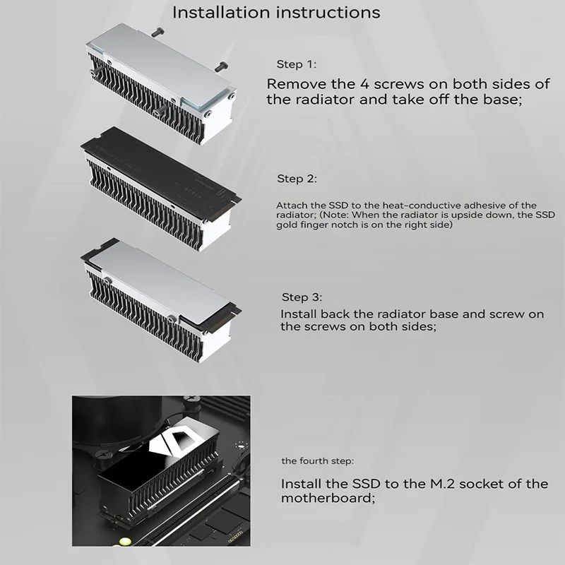 ID-COOLING ZERO-M15 M.2 SSD Radiator Aluminum Alloy Passive Cooling Heat Sink with Thermal Pad 2280 Solid State Drive Heatsink