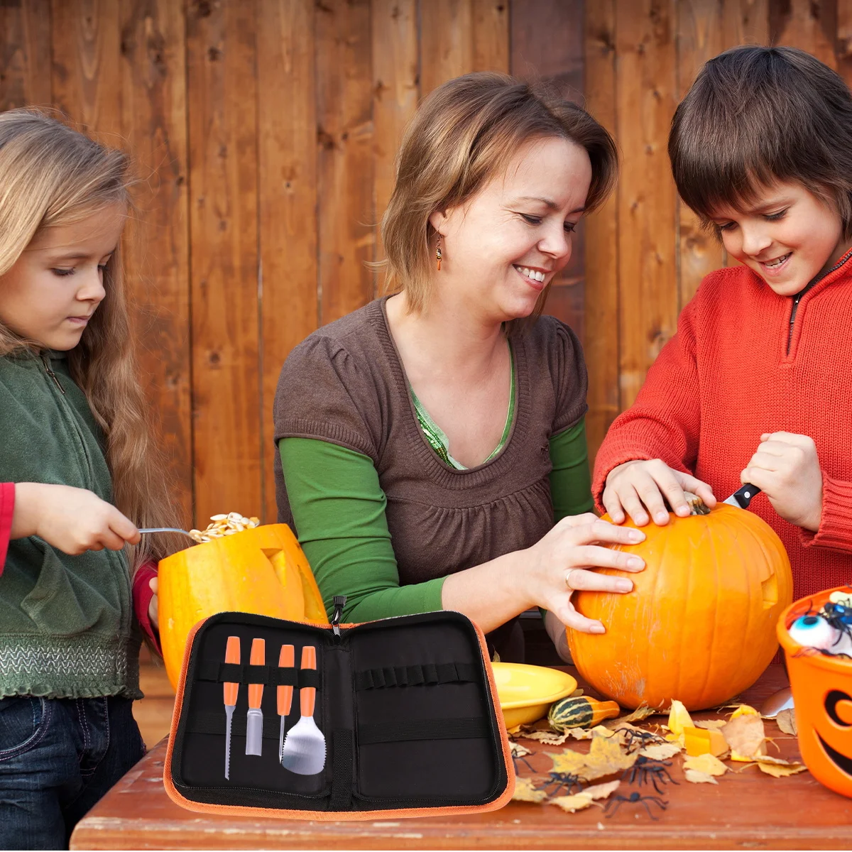 1 قطعة حقيبة تنظيم الأدوات قوي متعدد الوظائف 13 جيب نحت تخزين لجميع القديسين اليقطين النحت أدوات التفصيل