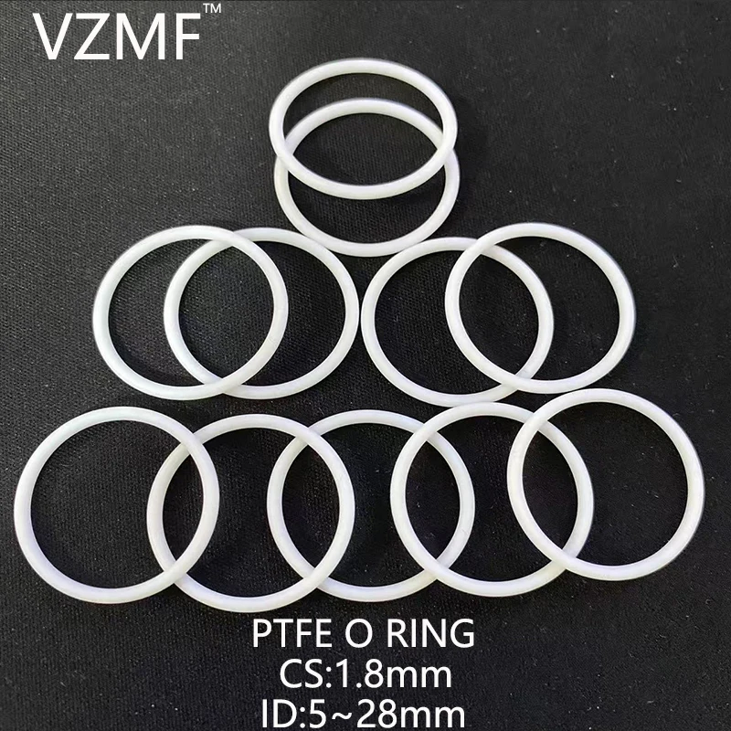 

Pure PTFE O-ring PTFE polytetrafluoroethylene O-ring CS 1.8mm Corrosion resistance and high and low temperature resistance