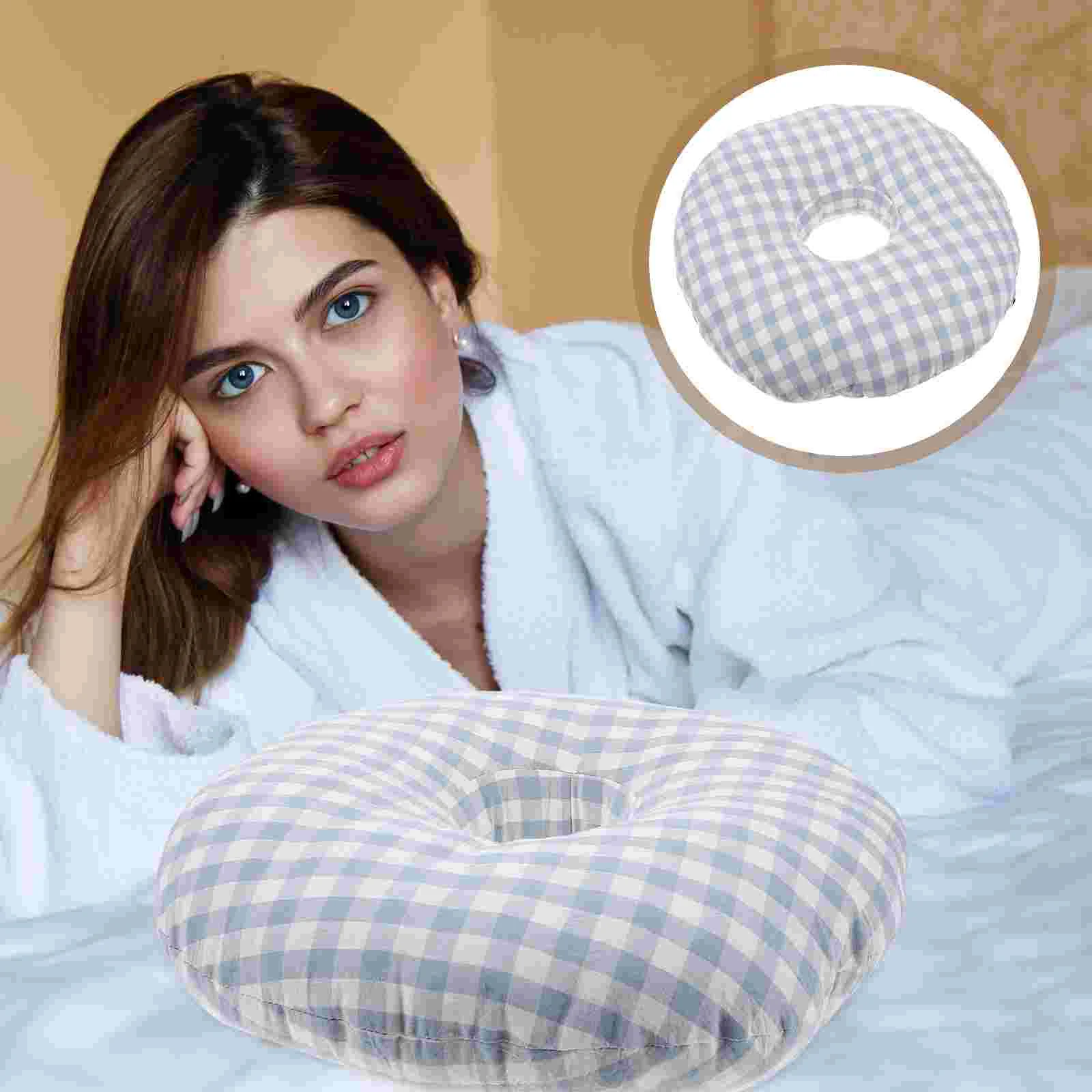 Single Hole Ear Pillow Comfortable Sleep with Earrings Supple Stuffed Cotton Side Sleeping Piercing