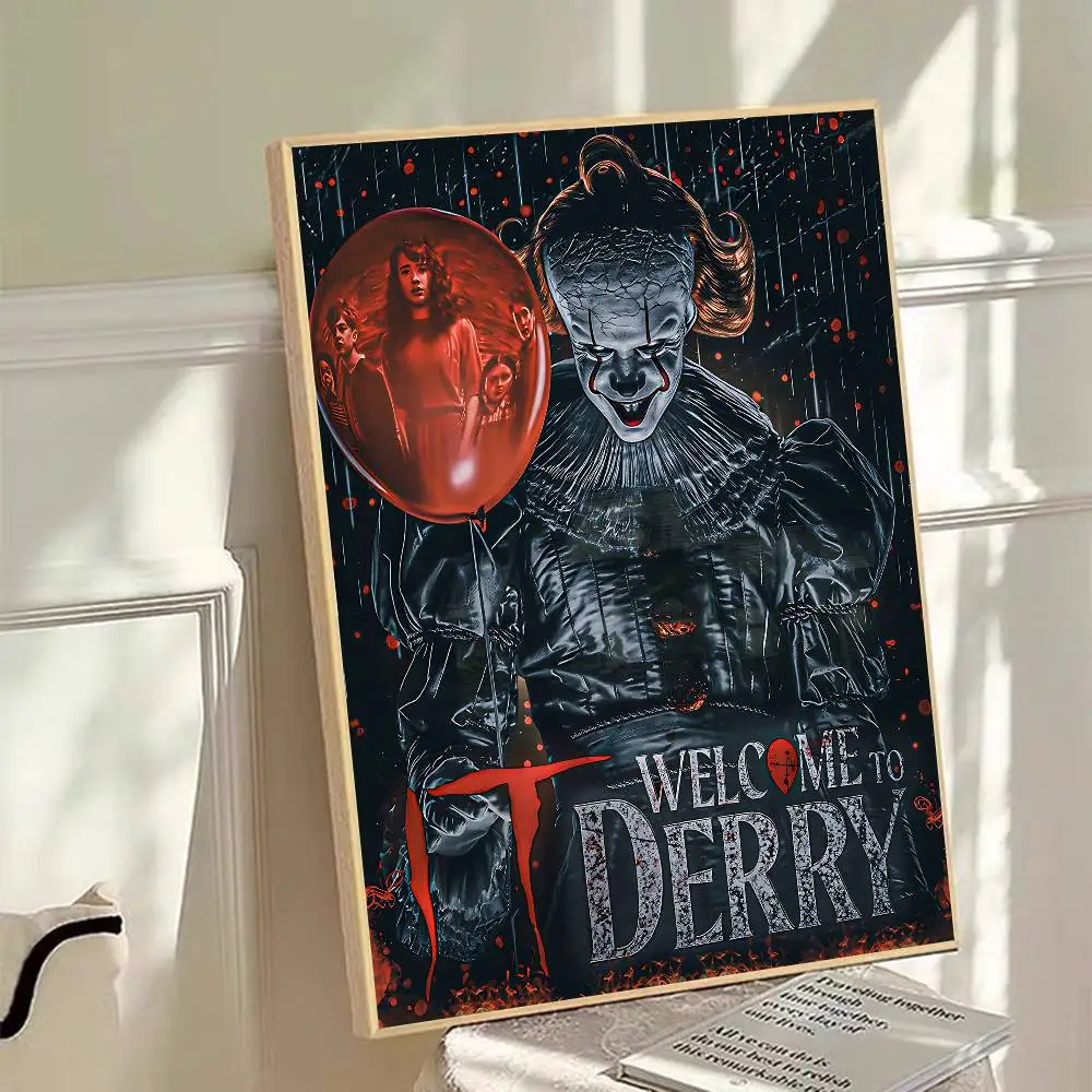 Movie I-It P-Pennywise Self-adhesive Art Poster Whitepaper Prints Posters Artwork Aesthetic Art Wall Painting view 4