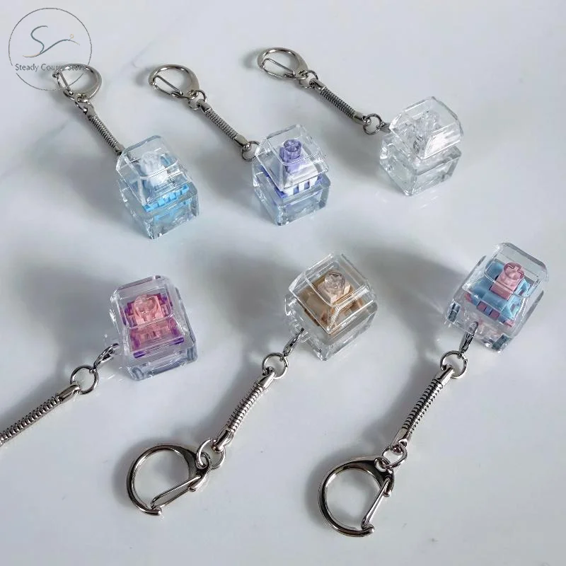 1/2/3/4/9 Key Keyboard  Toys Crystal Keycap Keychain Stress Relief Fingertip Gadget Decompression Toys Clicker  Toy