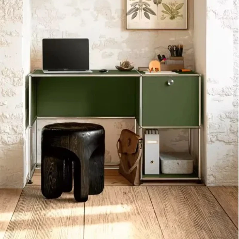 Customizable Modern Modular Wood Computer Desk with Storage Cabinet Metal Frame Standing Desk Office Desk Computer Table Bedroom