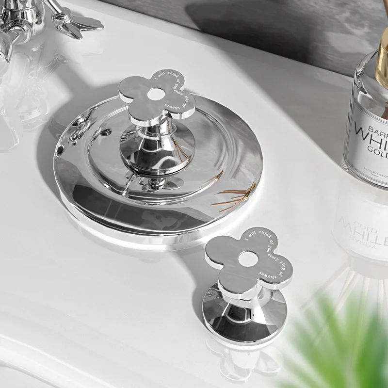 

Light Luxury Flower Toilet Press Tools Art Special Bathroom Accessories Water Tank Switch Button Universal Toilet Button Cover