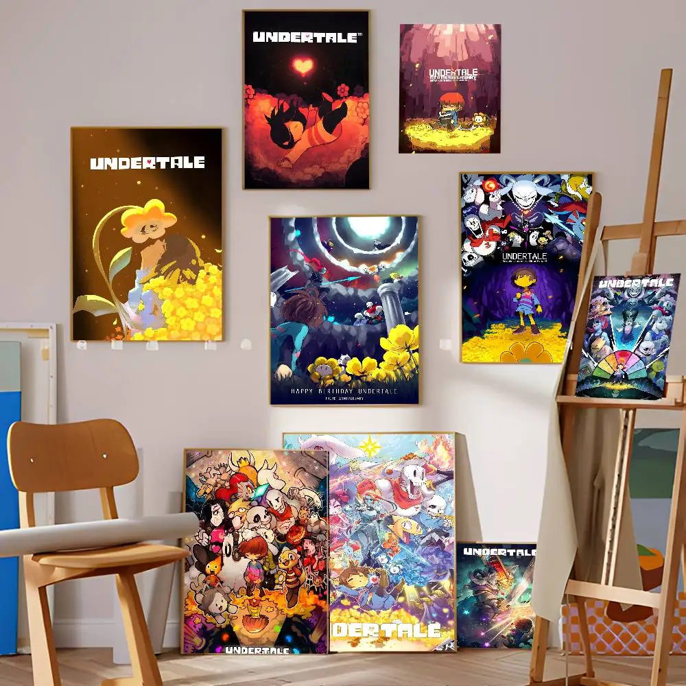 Sans U-Undertale Game Classic Anime Poster Waterproof Paper Sticker Coffee House Bar Room Wall Decor