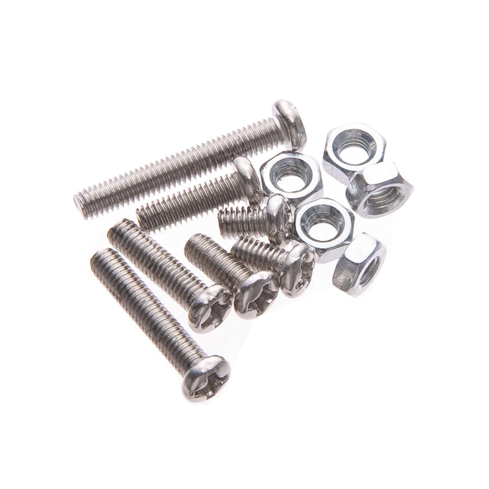 130PCS/lot M3 Screw Nut M3x 53x63x8 Round Head Flat head Screw Cap Set Screws Phillips kit M3x10 mm Cap Screw For Connector