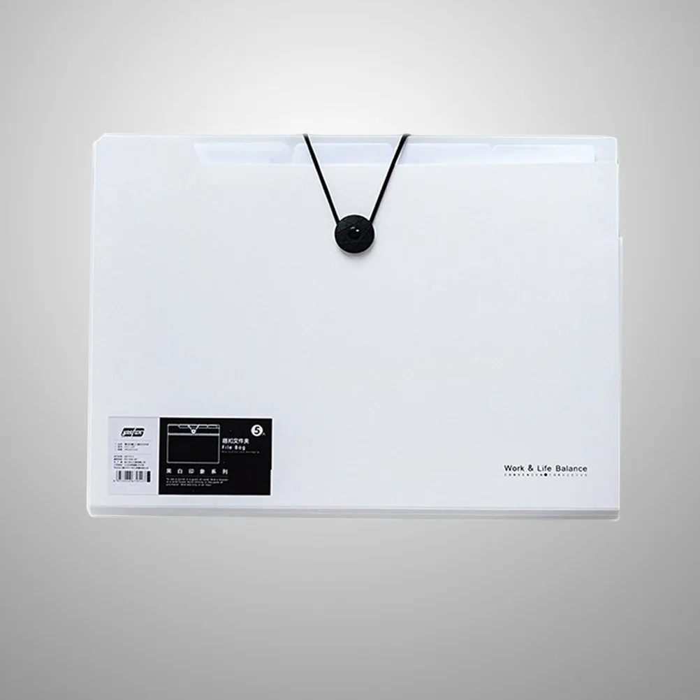 

A4 Multi-Layer Plastic Folder with Pockets Expandable File Holder for Documents Papers Secure Button Closure Office School