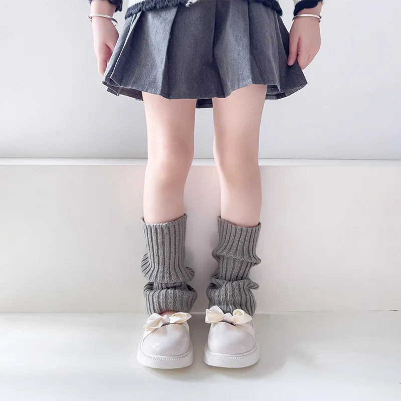 1 Paar Bonbonfarbene Kinder-Beinstulpen Koreanischer Süßer Kinder-Strickfußüberzug Mädchen Lolita-Stil Einfarbige Warme Elastische Röhrensocken – Detail 6