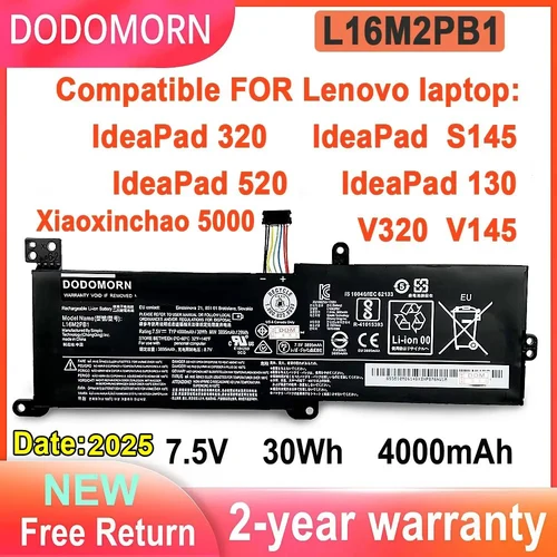 DODOMORN-Batería de ordenador portátil L16M2PB1 para Lenovo Ideapad 320, s145, 520, 130, V320, V1, L17L2PF1, L17M2PB7, L16S2PB2, L16M2PB3, L16C2PB1