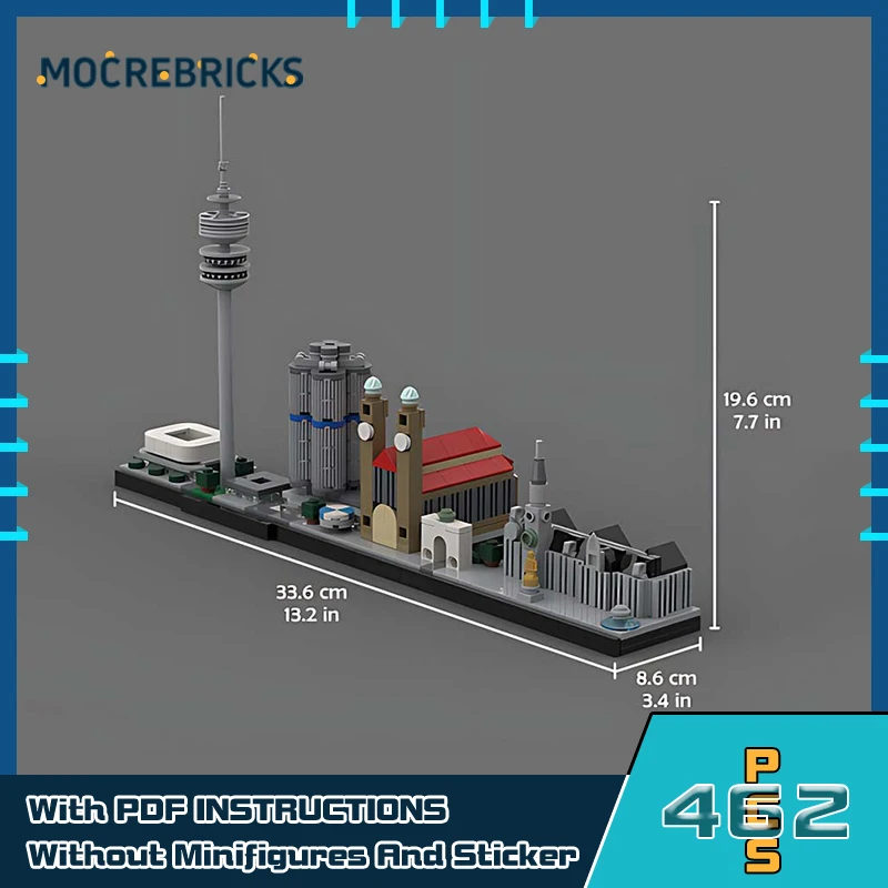 Coleção final de skyline arquitetura modelo mc-124203, mundialmente famosa paisagem blocos de construção, desktop decoração brinquedo