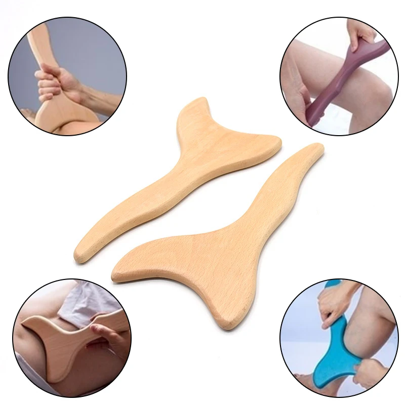 Houten Lymfedrainage Massager Peddel Handleiding Anti-Cellulitis Gua Sha Tool Spierpijn Verlichting Zacht Weefsel Therapie Apparaat