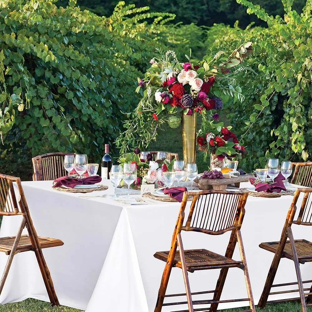 مفارش طاولة مستطيلة 8 عبوات من نسيج البوليستر القابل للغسل، أغطية طاولة متينة مقاومة للتجاعيد وحفلات الزفاف والولائم #3