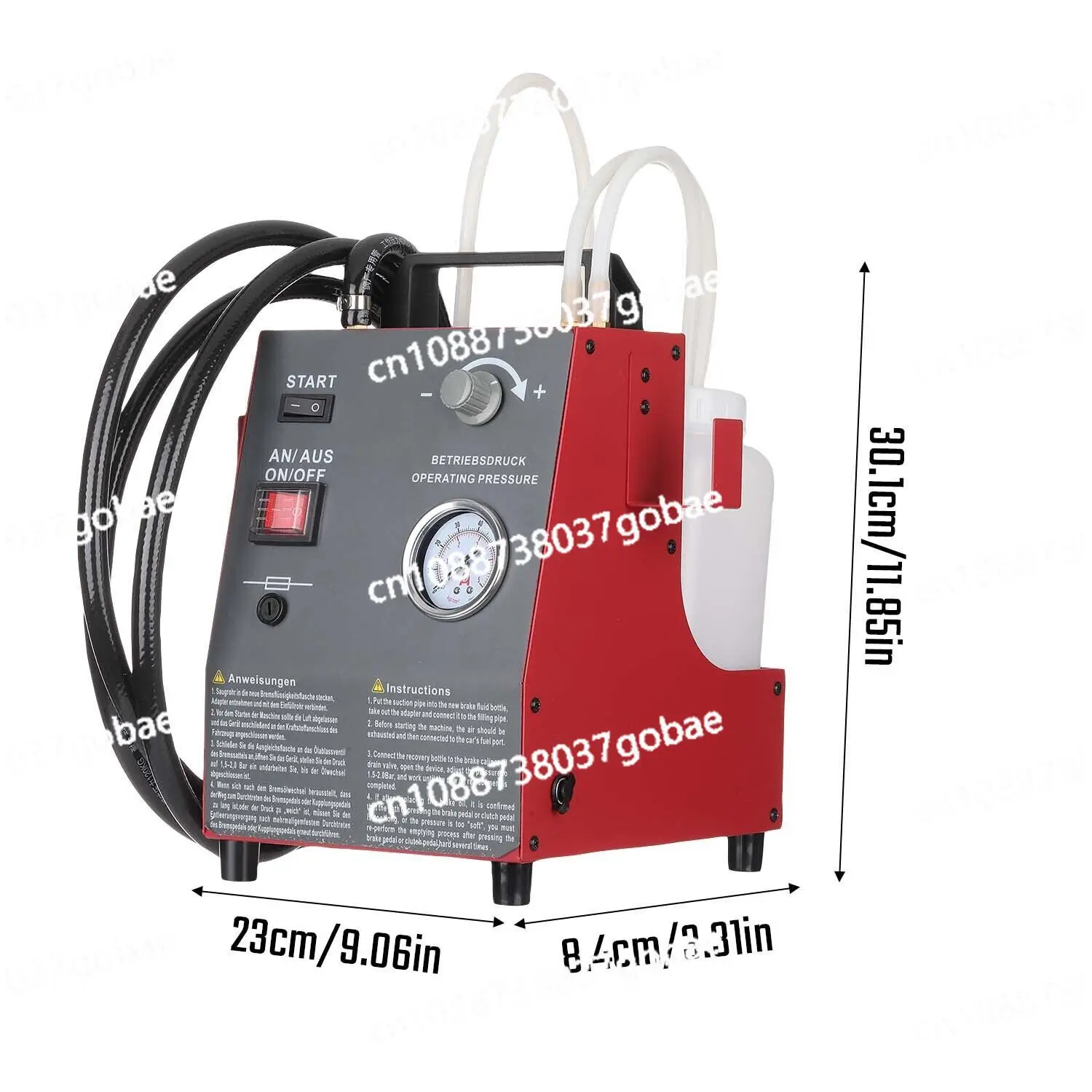 Portable Brake Fluid Changer Adjustable Pressure Auto Maintenance Tool with 16 Pieces Connector
