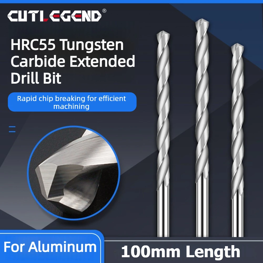 CUTLEGND HRC55 Tungsten Carbide Twist Drill bits Dia 1-20mm 100mm Length Machine Metal Hole Making Tool for Aluminum Copper Wood