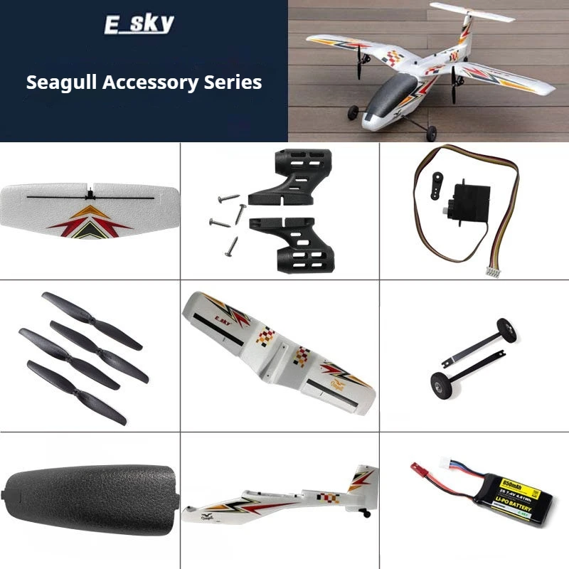 Esky Seagull Fixed Wing RC Airplane Spare Parts Wing Propeller Motor Bracket Servo LiPo Battery For Beginner Flight Training