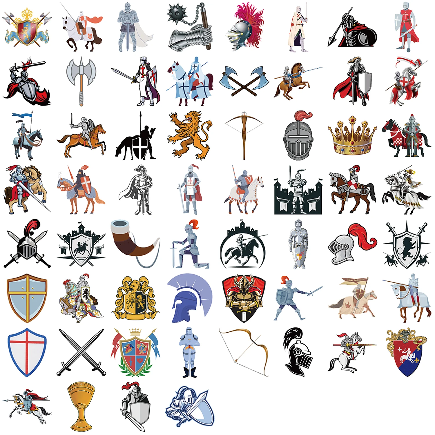 60 قطعة فرسان القرون الوسطى الكتابة على الجدران ملصقات الكتابة على الجدران DIY بها بنفسك الديكور السفر الأمتعة الثلاجة مقاوم للماء الجمالية Kawaii ملصق #3