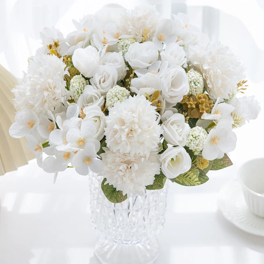 

Artificial Flower Ball Chrysanthemum Rose Wedding Home Room Table Decora Wreath Bridal Bouquet Outdoor Yard Garden Diy Gift Prop