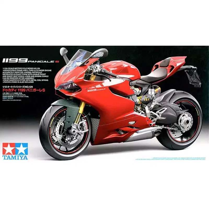 Tamiya 14129 1/12 Scale 1199 Panigale S Racing Motorcycle Sport Motorbike Hobby Toy Plastic Model Building Assembly Kit