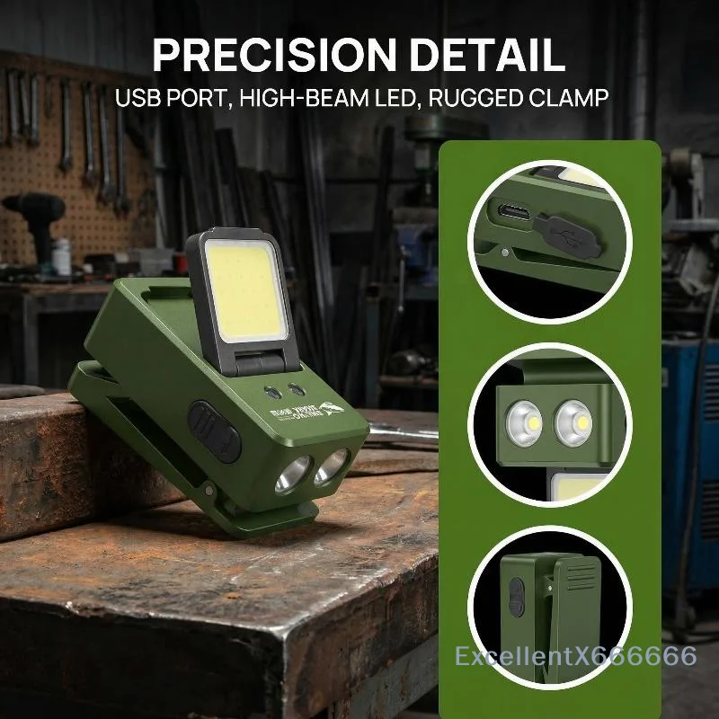 

LED Flashlight Clamp Ultra Strong Rechargeable for Outdoor Hiking and Night Walks