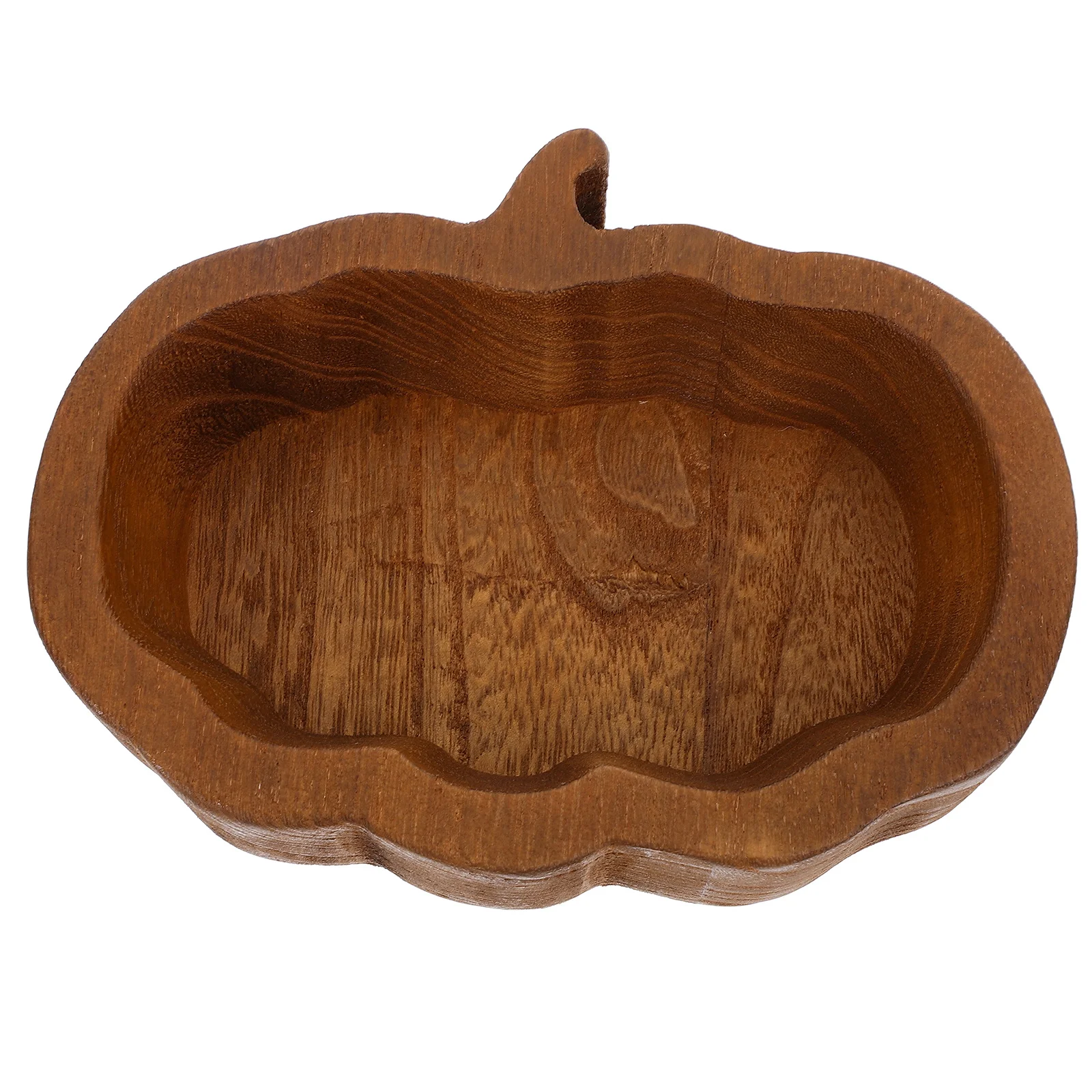 

Pumpkin Shaped Wooden Fruit Bowl Carved Wood Dessert Holder Snack Tray Multi-Functional Serving Plate Cute Soup Bowl