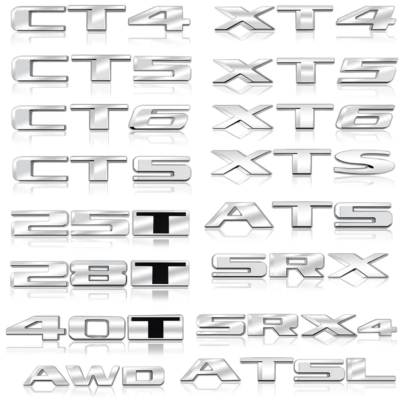 

Metal Car Rear Trunk Emblem Badge Sticker For Cadillac CT4 CT5 CT6 XT4 XT5 XT6 CTS XTS ATS SRX SRX4 ATSL AWD 25T 28T 40T