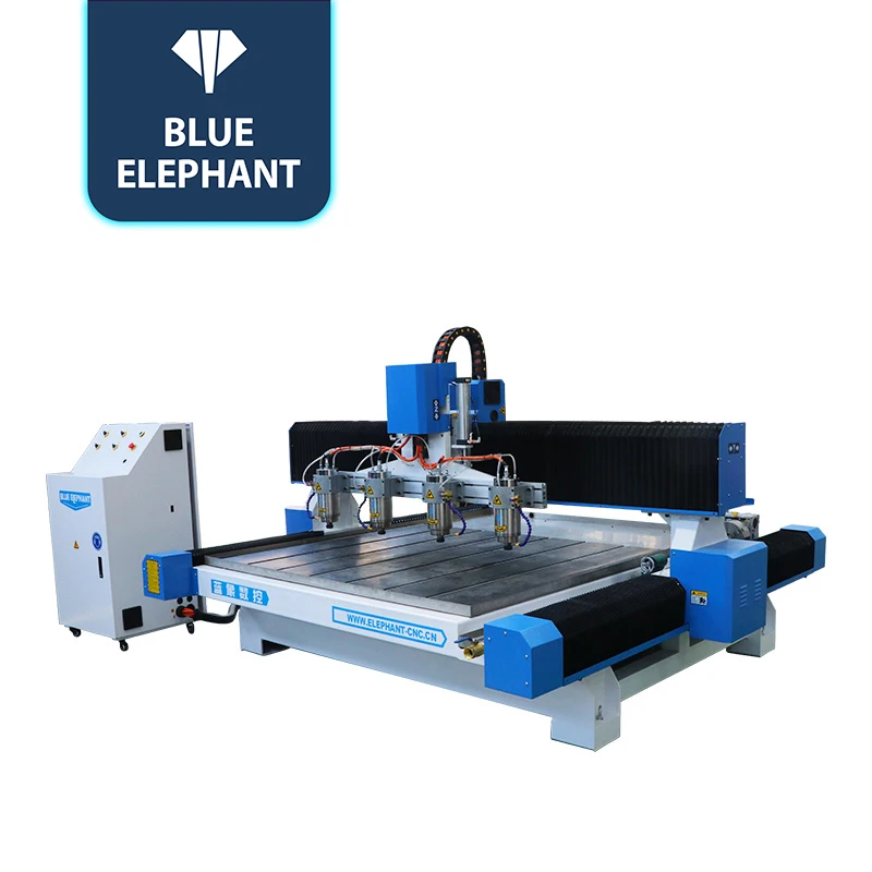 آلة CNC متعددة الرؤوس من الحجر باللون الأزرق مع 4 مغزل في إيران IRI