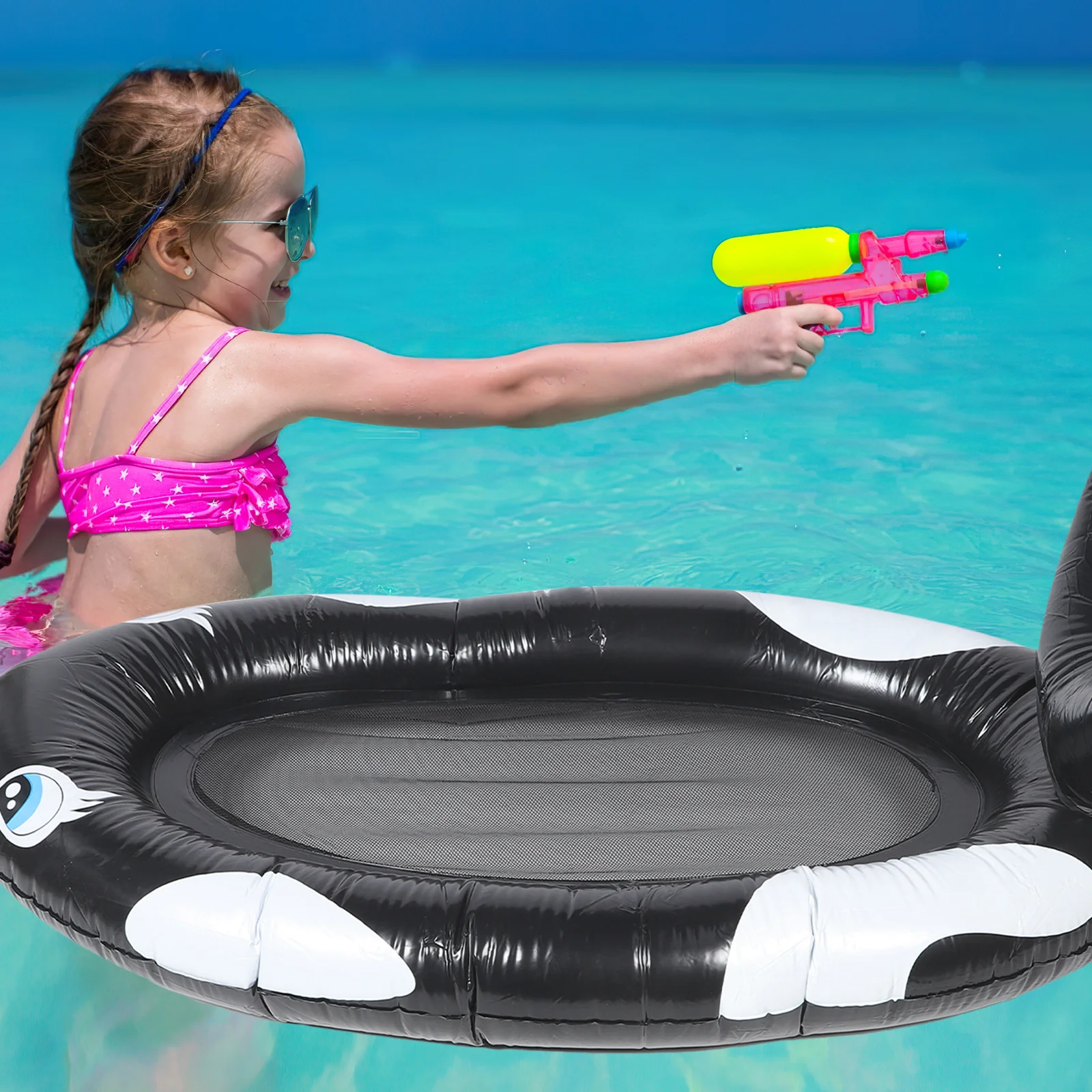 Rede flutuante dobrável para piscina, malha respirável, reclinável, inflável, pvc, acessório de natação para adultos, cadeira de malha flutuante