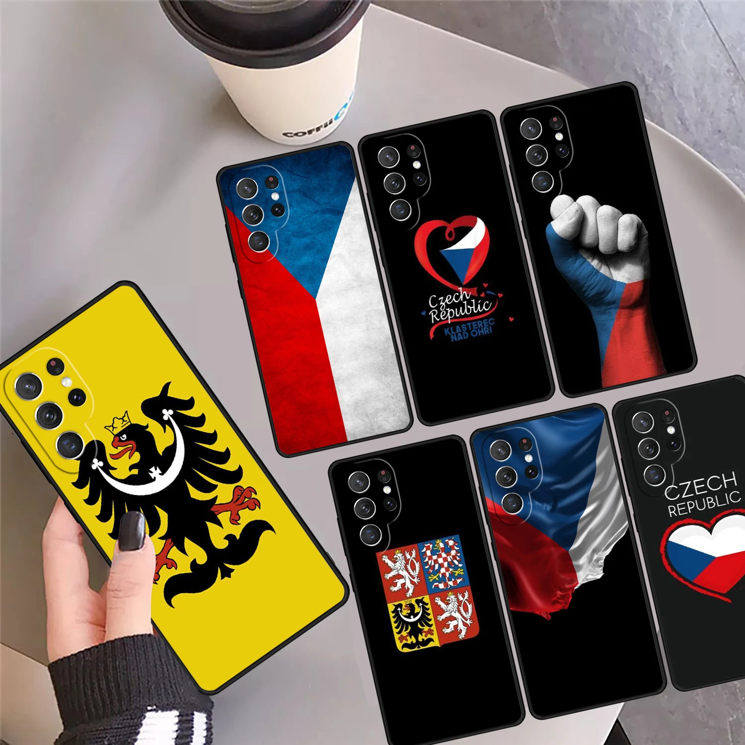 Czech Emblem Czech Republic Flag Phone Case Cover For Samsung Galaxy S24 Ultra 23 S22 Plus S21 FE S20 S8 S9 S10 Note 10 Pro 20