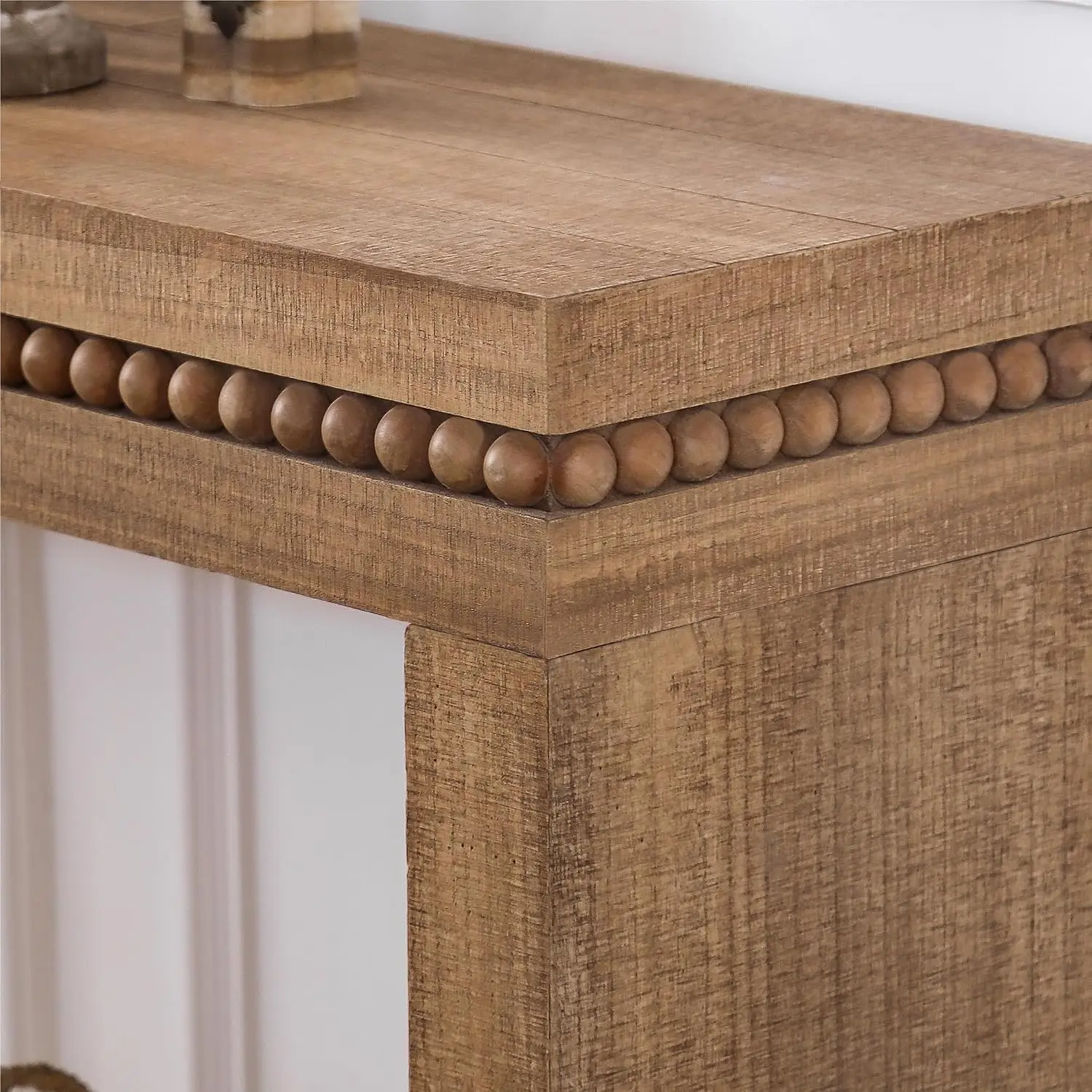Long Console Sofa Table with Wood Beads Decoration for Entryway Living Room, Customized