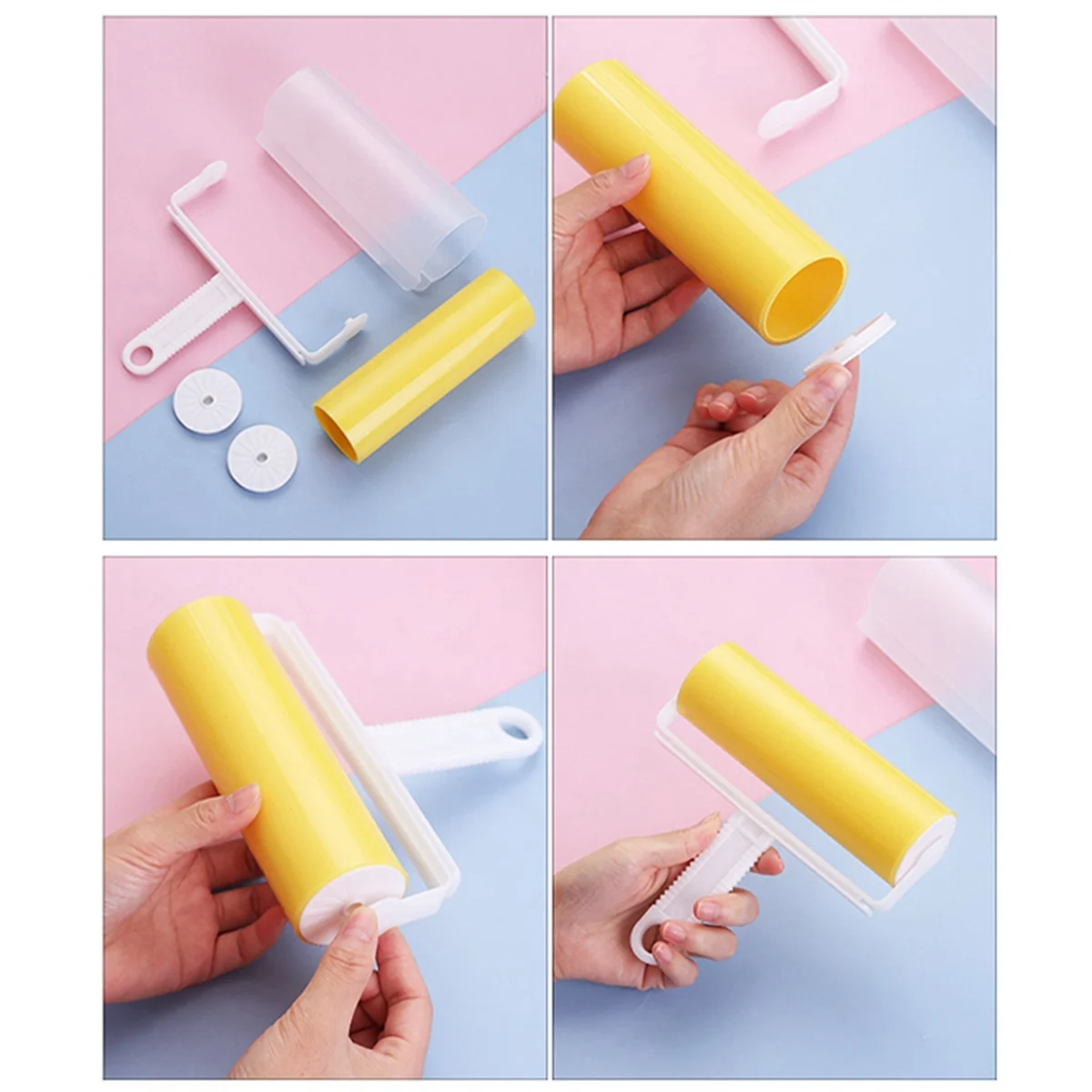 

ABIYY-Blue-Lint Roller,Washable Reusable Household Cleaning Remover Portable Hair Rolle Clothes Hair Pet Hair Sticky Roller