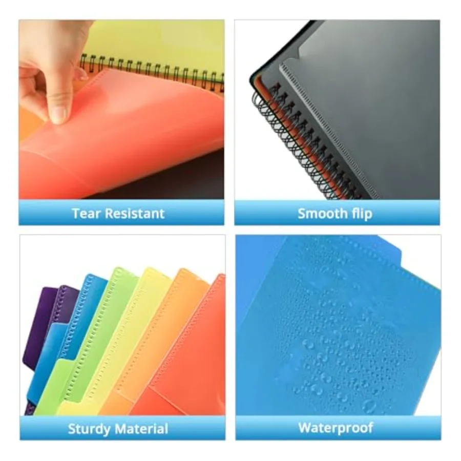 12 Pot Plastic folders with Pots 6 Colors Multi Pot Folder Binder with Dividers Office Organizer Folder Letter Size School Supp