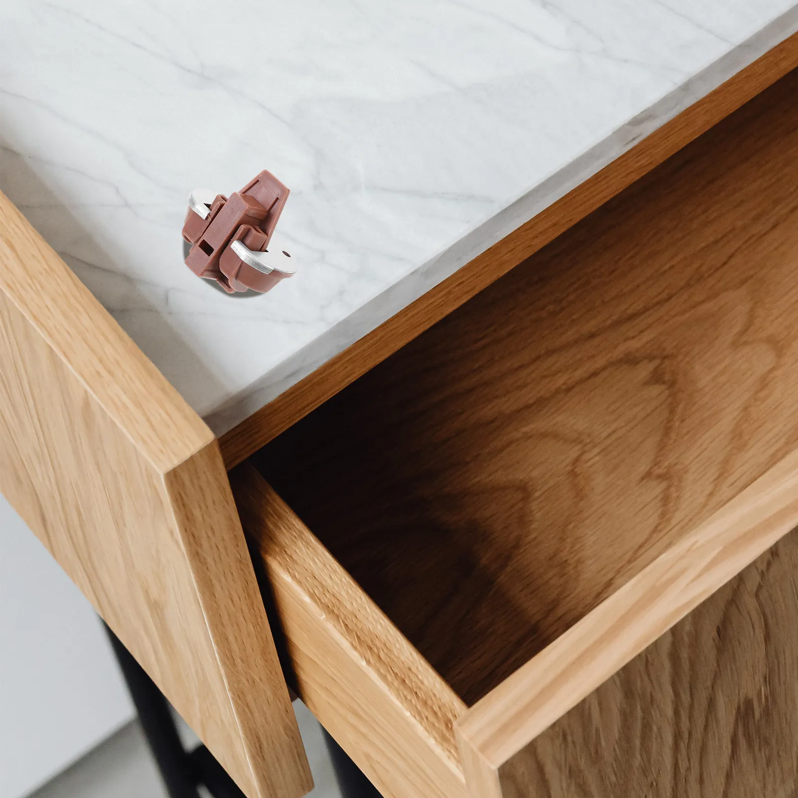 5Sets Drawer Rails Stopper Kit Sturdy Alloy Plastic Drawer Slides Stoppers for Dresser Vanity Cabinet Repair Undermount Center