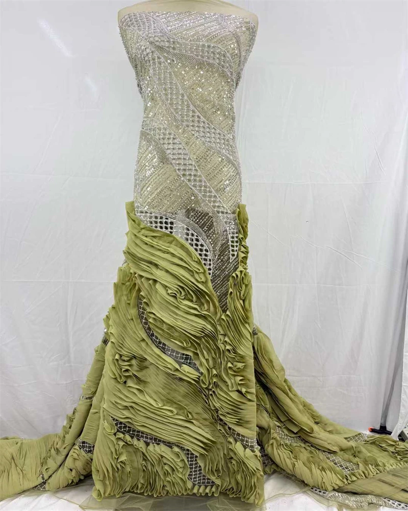 قماش دانتيل مطرز بالترتر الأفريقي الفاخر 2026 جودة عالية العريس النيجيري الزفاف الزفاف التطريز الفرنسية تول المواد