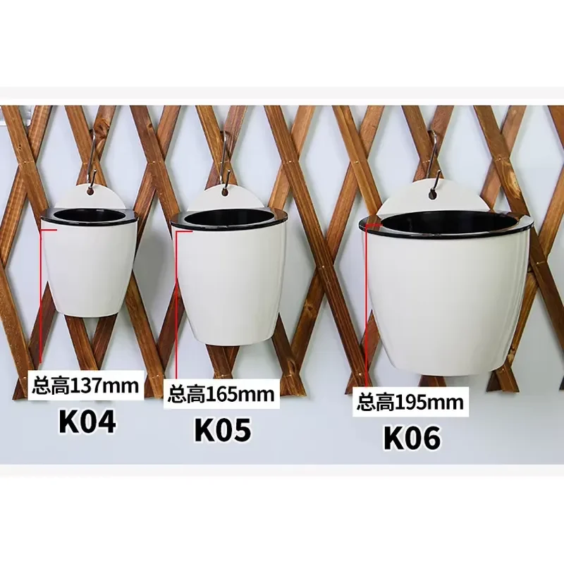 Self Watering Flower Pots with Drainage Core Rope Plastic Planters Classic Modern Design Various Sizes for Indoor Outdoor Use