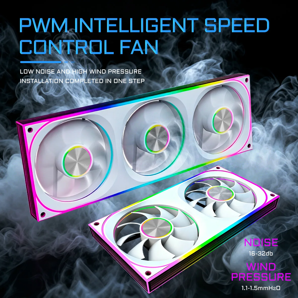 360/240 Size Integrated ARGB PC Case Fan, All-Sided Infinite Abyss Gradient Lighting Quiet Cooling Fan For Computer Radiator Cha