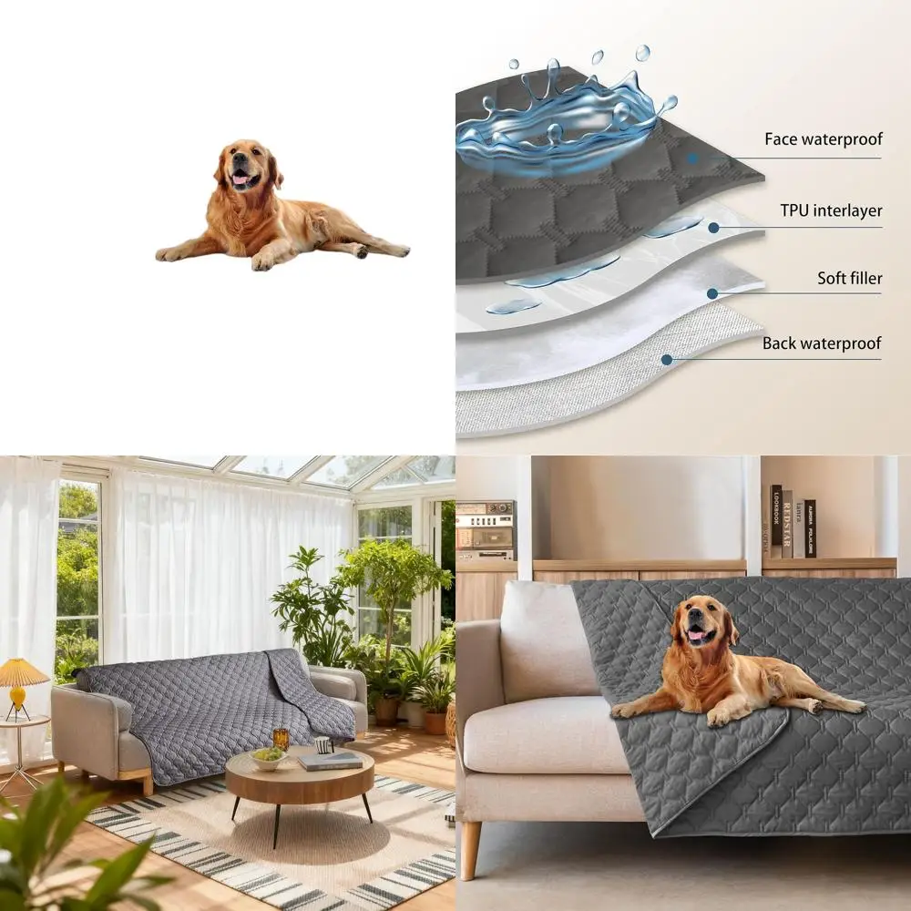

Reversible Waterproof Pet Blanket, 3X Stronger, Scratch-Resistant Furniture Protector for Dogs & Cats, 82x120 Inches, Charcoal G