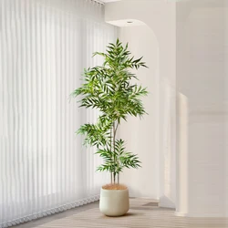78-140cm Large Artificial Tree Real Touch Palm Tree Plastic Nandina Leaves Faux Tall Bamboo Plants For Home Garden Office Decor