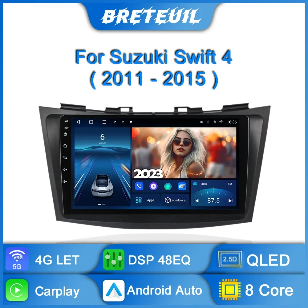 Car Radio For Suzuki Swift 4 2011 2012 2013 2014 2015 Multimedia Player Navigation GPS Carplay Android Touch Screen Auto Stereo