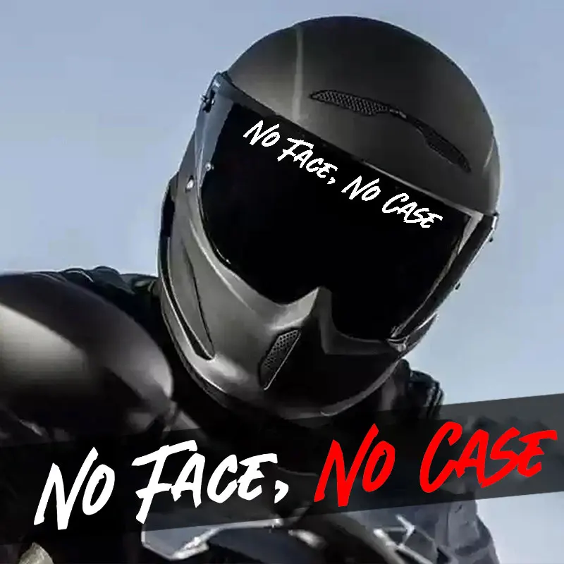 1PC NO FACE NO CASE Motorcycle helmet Stickers Waterproof Bicycle Top Tube Motorbike Fuel Tank Universal Durable Vinyl Decals