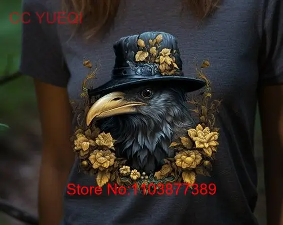 Футболка с вороном в готическом стиле в стиле бохо Dark Academia Goblincore Witchy Bird Lover Cottagecore Ворона с длинными или короткими рукавами
