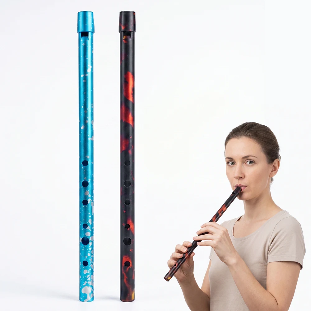 Irish Tin Whistle Key of C Aluminum Aluminium Lloy Fipple Flute 6 Hole Fit for Beginners