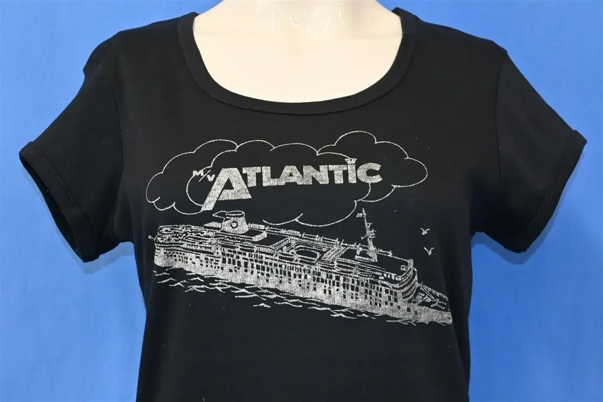 80s M V Atlantic Cruise Liner Home Lines Ship Glitter Souvenir T Shirt Women s Medium