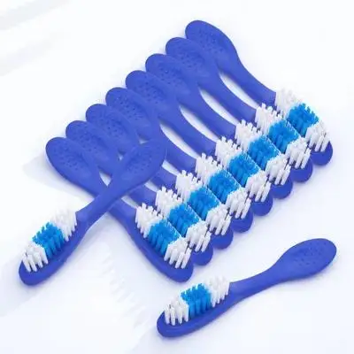 

Набор из 10 мини-зубных щеток для тюрем с короткой ручкой, мягкой щетиной, из нейлона, портативные, для путешествий